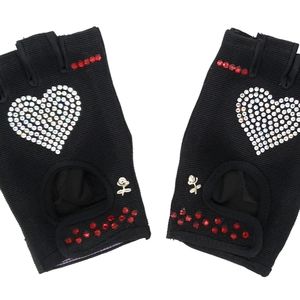 VALENTINE'S DAY NWT V-DAY HEART ♥ SWAROVSKI EXERCISE WORKOUT GLOVES